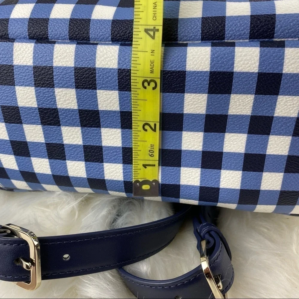 KATE SPADE HYDE LANE GINGHAM LEATHER BACKPACK HARTLEY